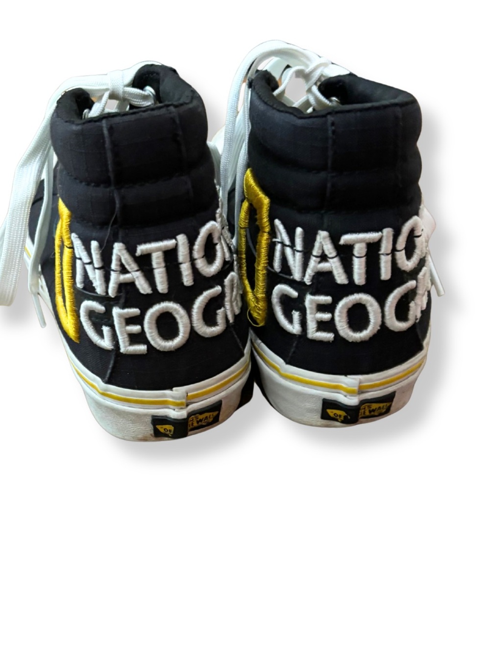 Vans x National Geographic Sk8-Hi Black Yellow Embroidered Sneakers Size 7 - Picture 4 of 13